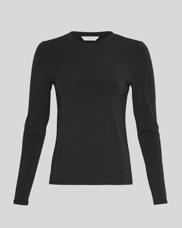 Cacatoès MSCH Betrina Round Neck Long Sleeved Top In Black