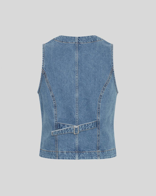 Cacatoès MSCH Eli Ada Denim Waistcoat In Mid Blue Wash
