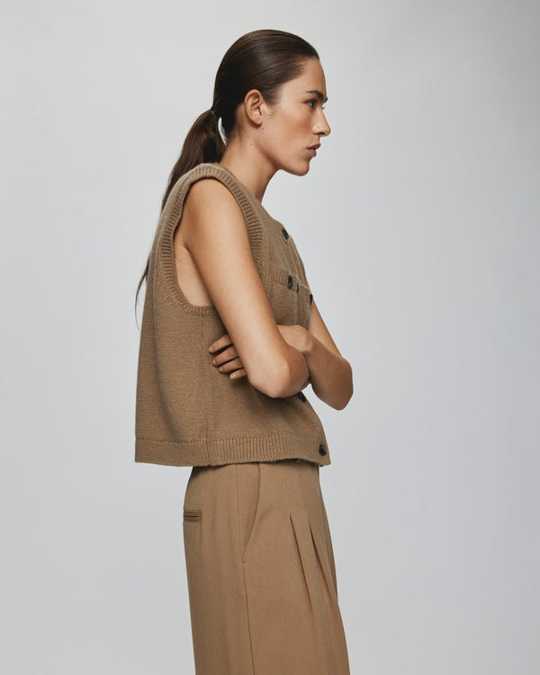 Cacatoès MSCH Marica Carina Knitted Waistcoat In Ermine