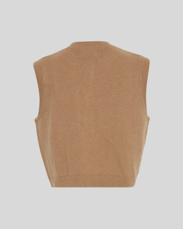 Cacatoès MSCH Marica Carina Knitted Waistcoat In Ermine