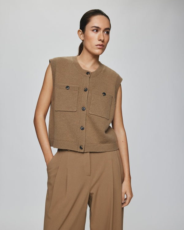 cacatoès MSCH Marica Carina Knitted Waistcoat in Ermine