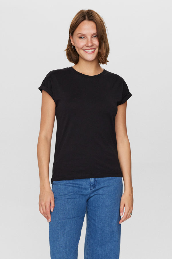 cacatoès Numph Nubeverly Organic Cotton T-Shirt in Caviar