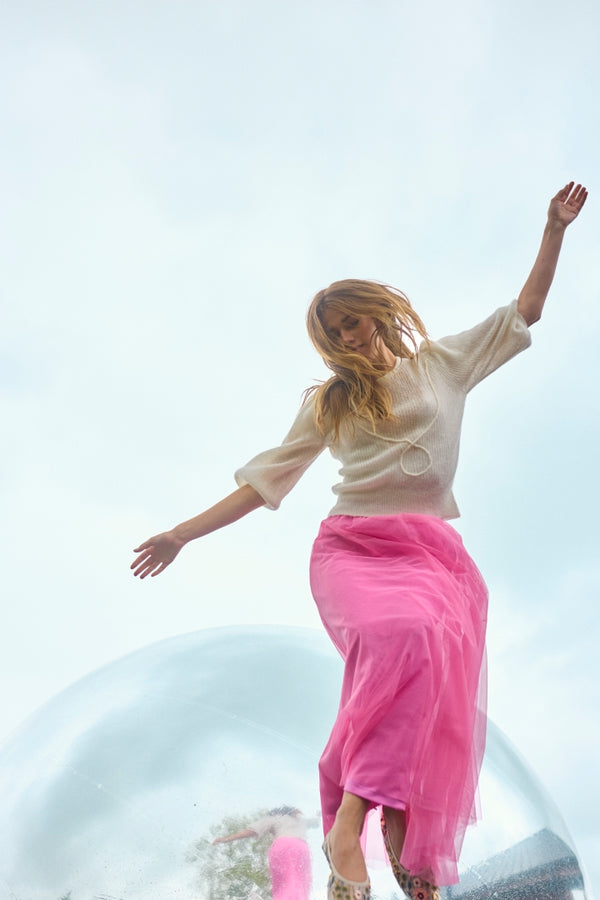 Cacatoès Nümph Nuea Tulle Maxi Skirt In Pink Carnation