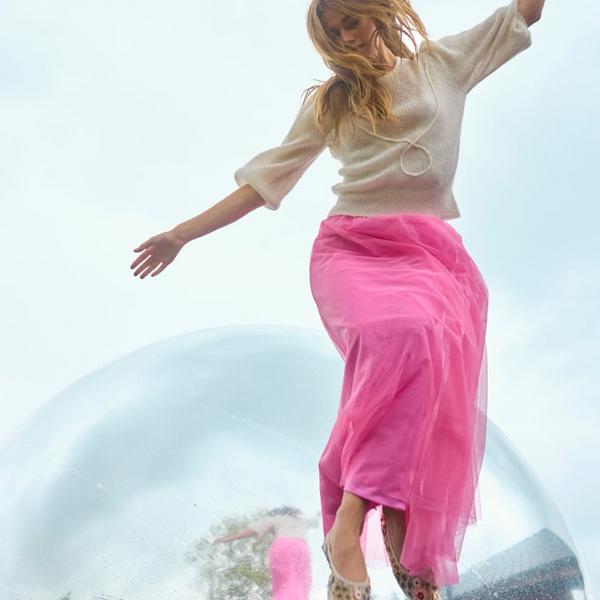 cacatoès Nümph Nuea Tulle Maxi Skirt in Pink Carnation