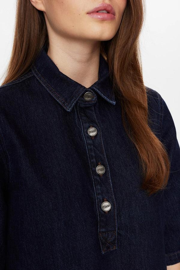 Cacatoès Nümph Nulondon Denim Dress In Dark Blue Wash