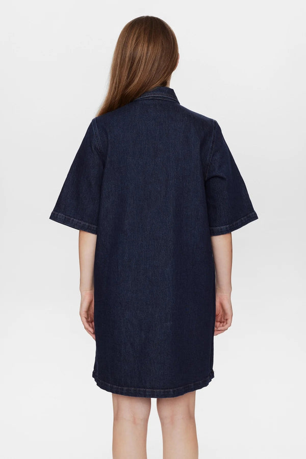Cacatoès Nümph Nulondon Denim Dress In Dark Blue Wash