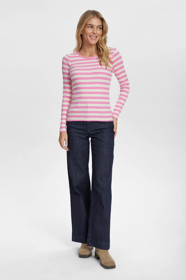 Cacatoès Numph Numixie Long Sleeved Top In Pink Cosmos