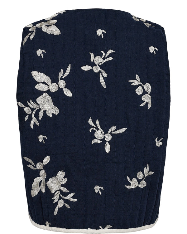 Cacatoès Numph Nustellas Quilted Gilet Vest In Sapphire