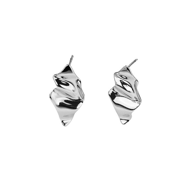 Cacatoès Poppie Molten Drop Stud Earrings In Silver