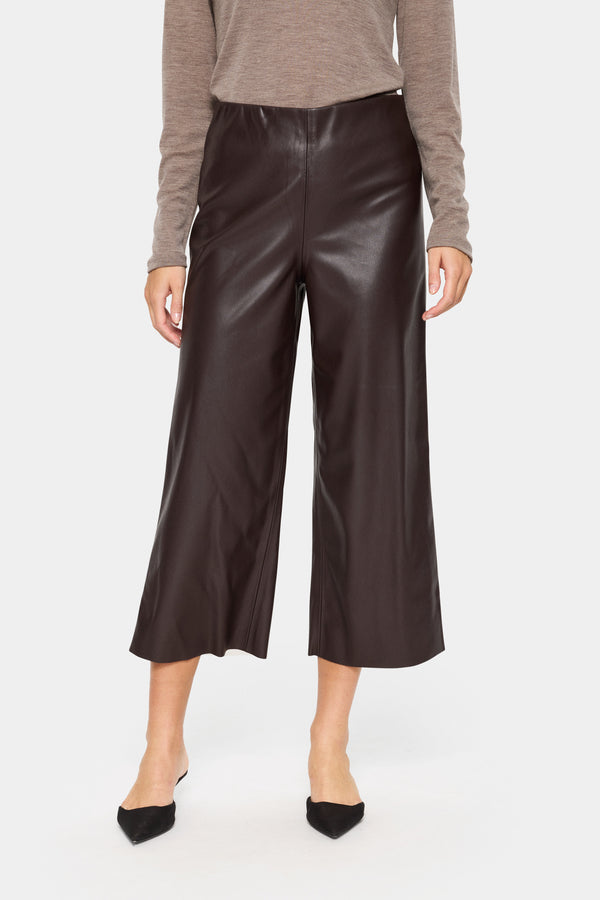 Cacatoès Saint Dowie Leather Wide Leg Faux Leather Ankle Pant In Rain Drum