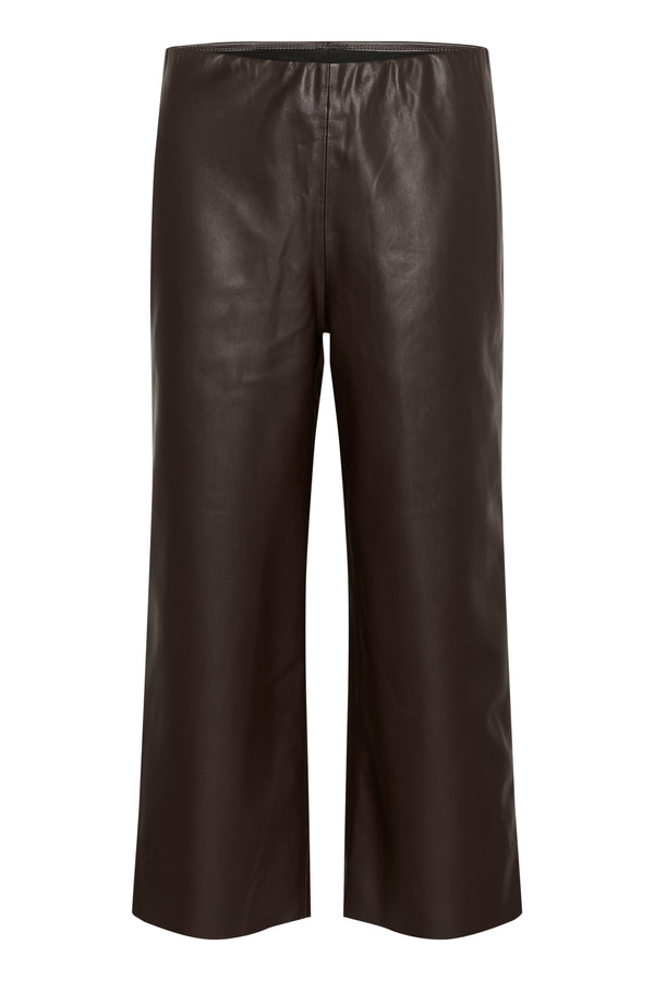 Cacatoès Saint Dowie Leather Wide Leg Faux Leather Ankle Pant In Rain Drum