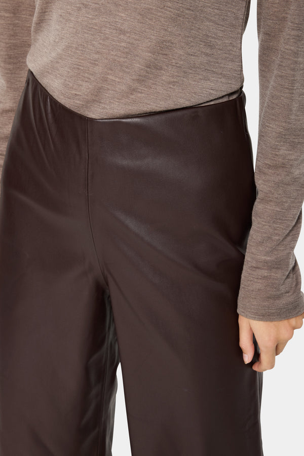 Cacatoès Saint Dowie Leather Wide Leg Faux Leather Ankle Pant In Rain Drum