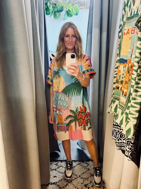 cacatoès Sunshine Shorter Printed Lurex Dress (ONE SIZE)