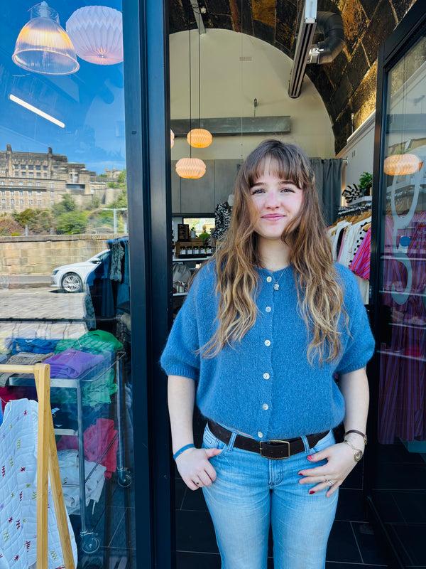 cacatoès Tilly Mohair Cardigan in Denim Blue (ONE SIZE)