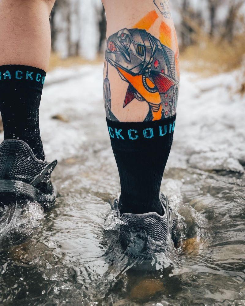 Caddis Fly Backcountry Skinz Waterproof Merino Wool Crew Cut Socks