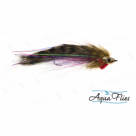 caddis fly Fish Skull Olive Rainbow Zonker