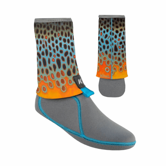 caddis fly Korkers I-Drain Wading Socks with Deyoung Flank Print