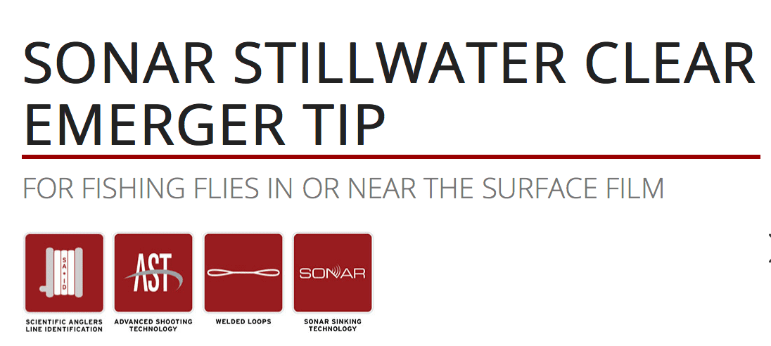 caddis fly Sonar Stillwater Clear Emerger Tip Fly Line