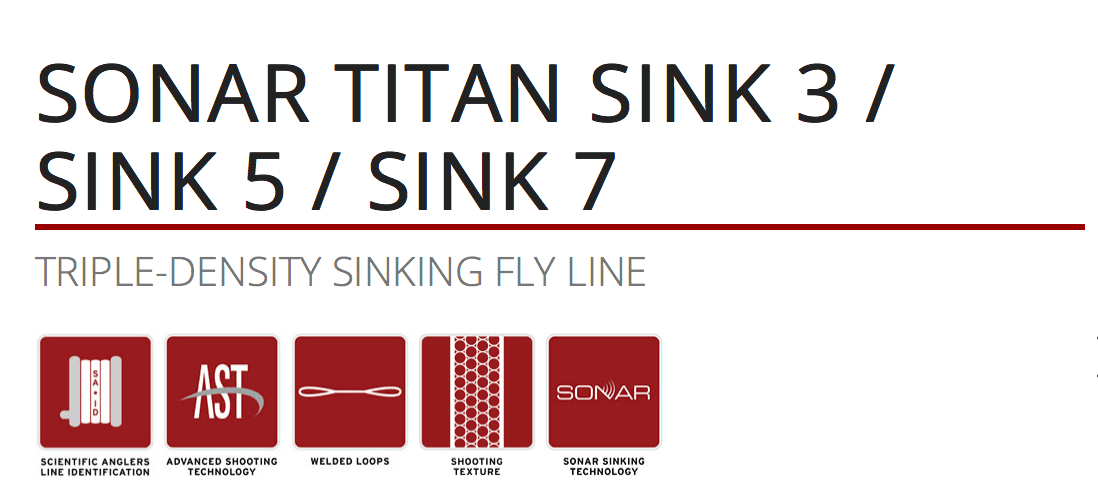 caddis fly Sonar Titan 3/5/7 Triple Density Fly Line