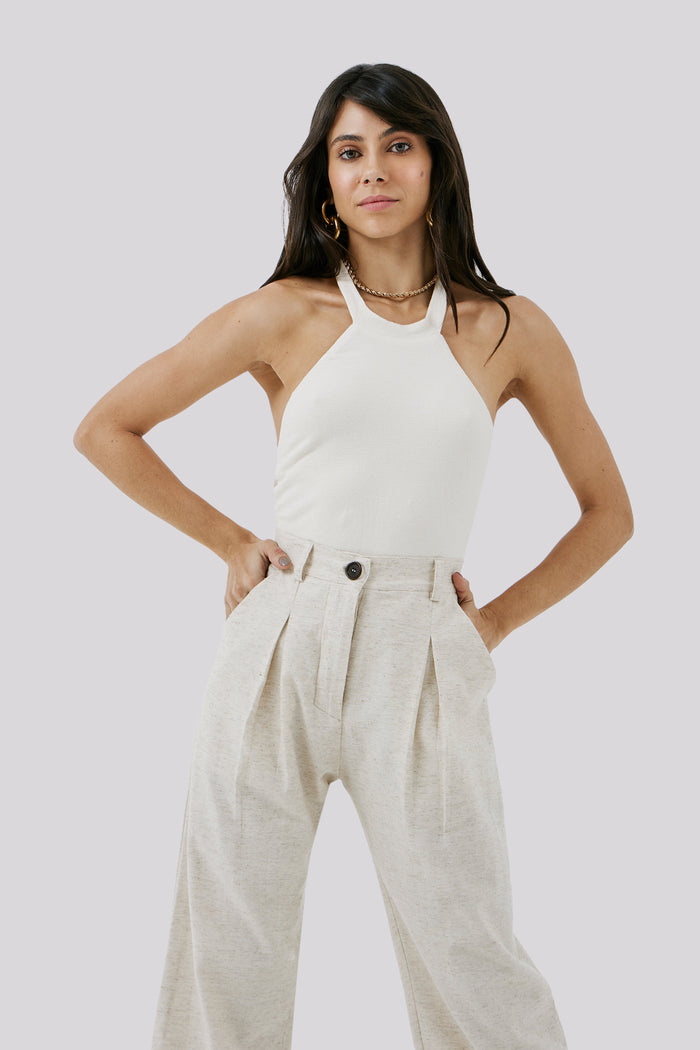 Caipora Brás Petite Cotton Backless Bodysuit