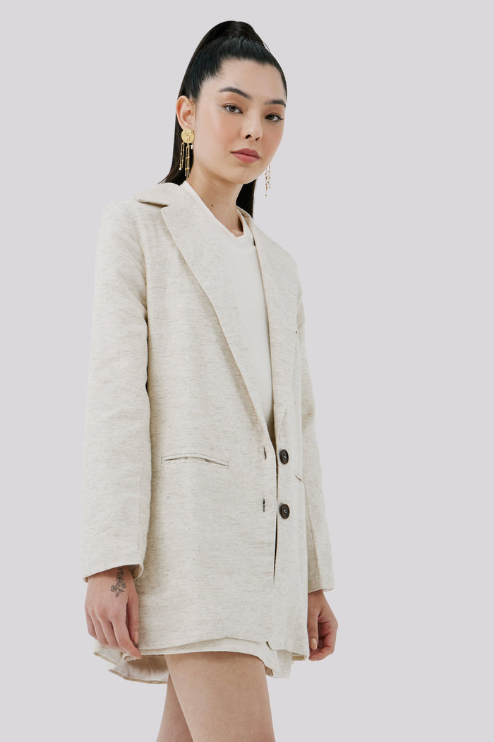 Caipora Butantã Petite Linen Oversized Blazer