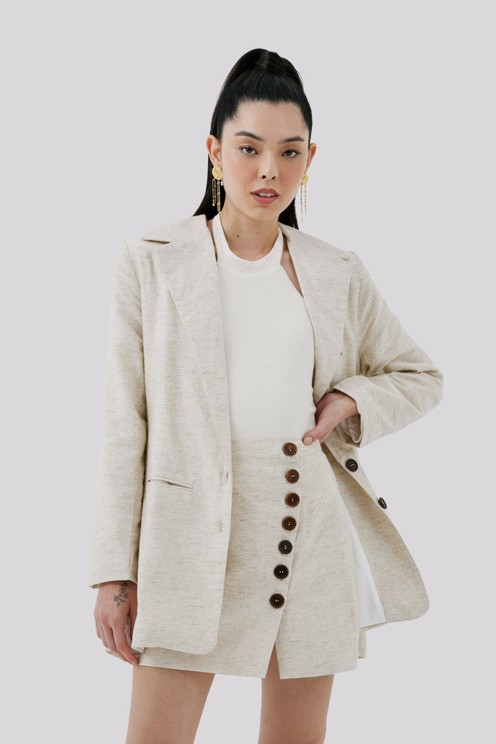 caipora Butantã Petite Linen Oversized Blazer