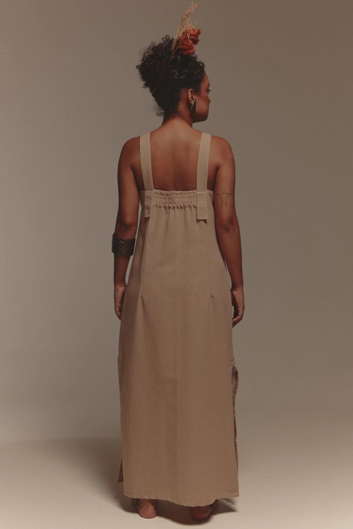 caipora Embroidered Coloured Cotton Dress