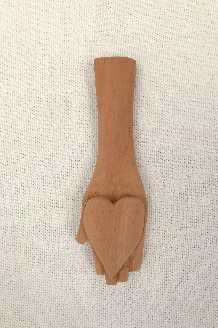 caipora Ex-Voto Heart Offering Wooden Sculpture
