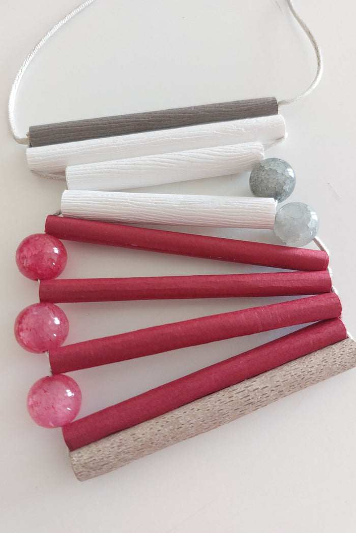 Caipora Geometric Agate And Paper Necklace