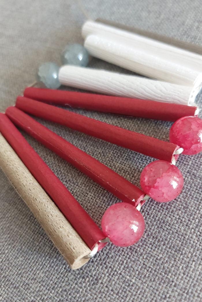 Caipora Geometric Agate And Paper Necklace