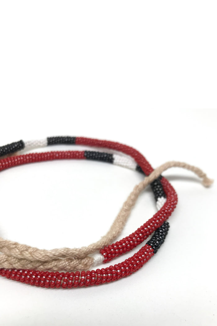 Caipora Indigenous Cobra Coral Bead Necklace - Waurá