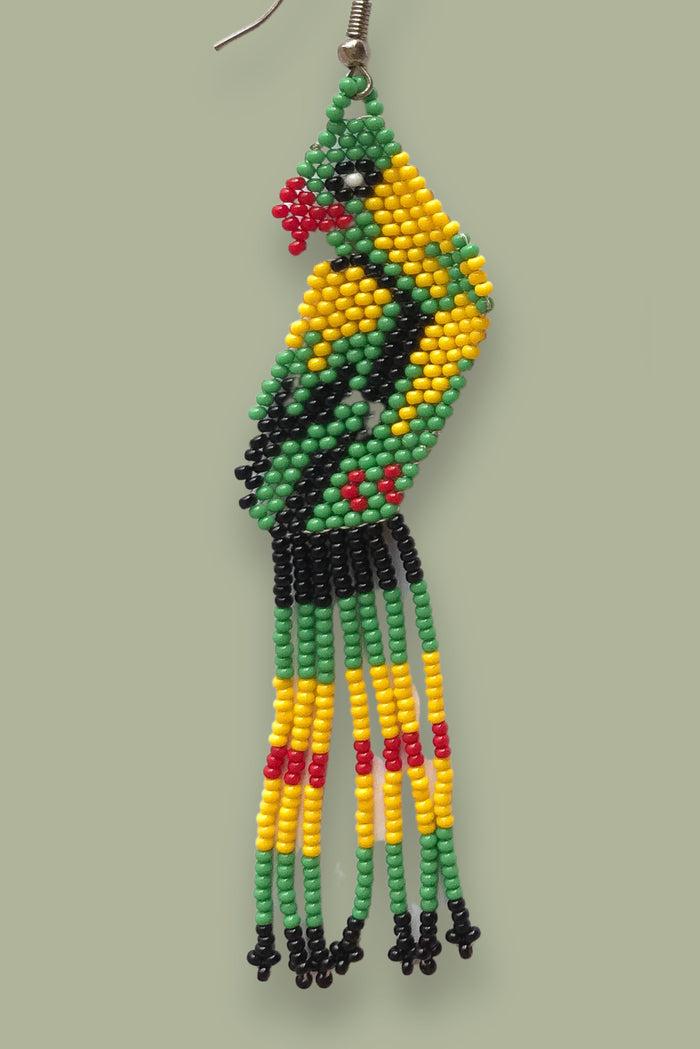 Caipora Indigenous Macaw Bead Earrings - Waurá