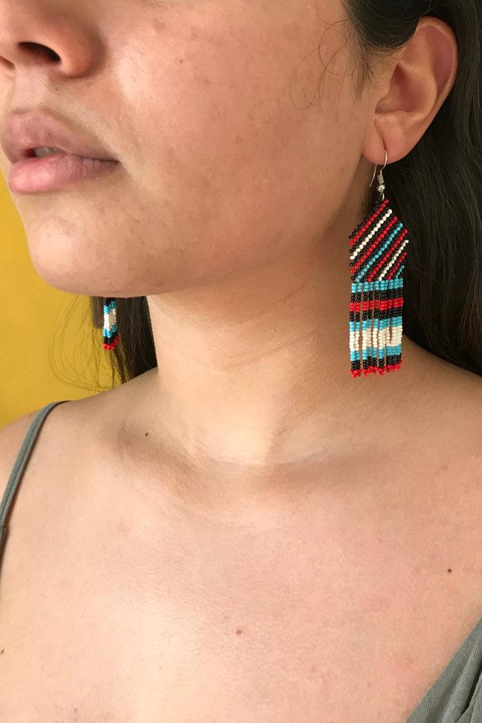 caipora Indigenous Small Strip Bead Earrings - Waurá