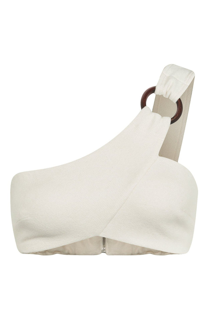 caipora Ipanema Petite One-Shoulder Crop Top