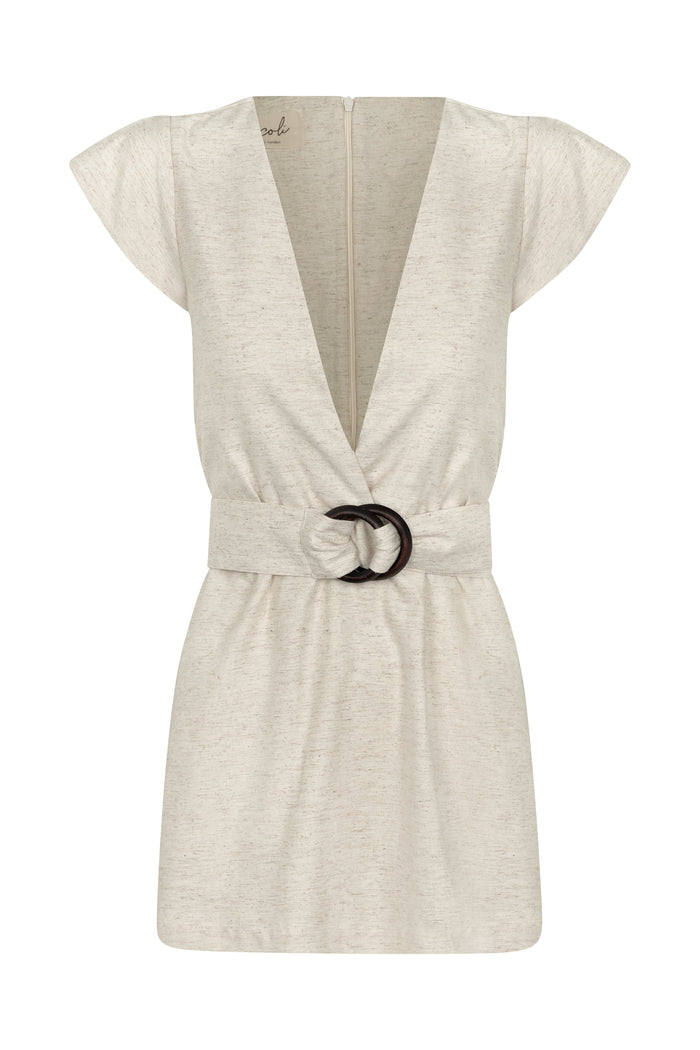 caipora Lapa Petite Linen Mini Dress