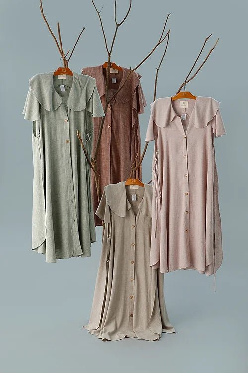 Caipora Libélula Flor Linen Dress