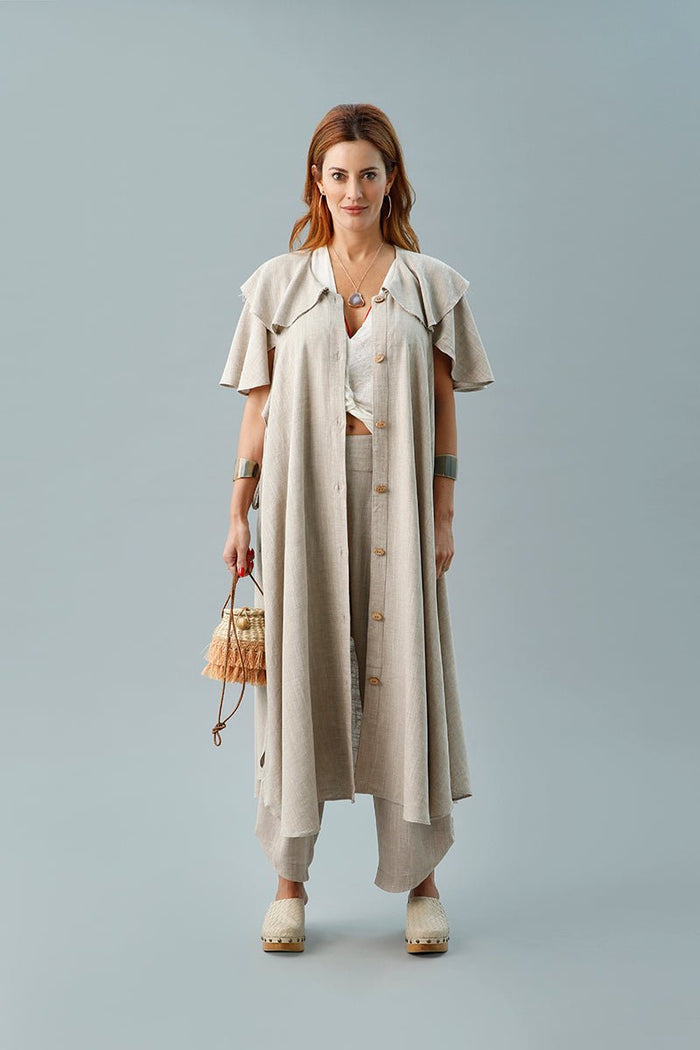 Caipora Libélula Flor Linen Dress