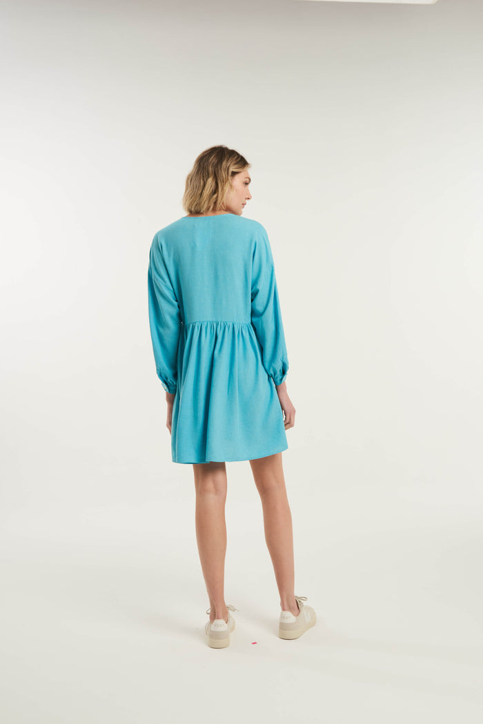 Caipora Maupiti V-Neck Mini Linen Dress