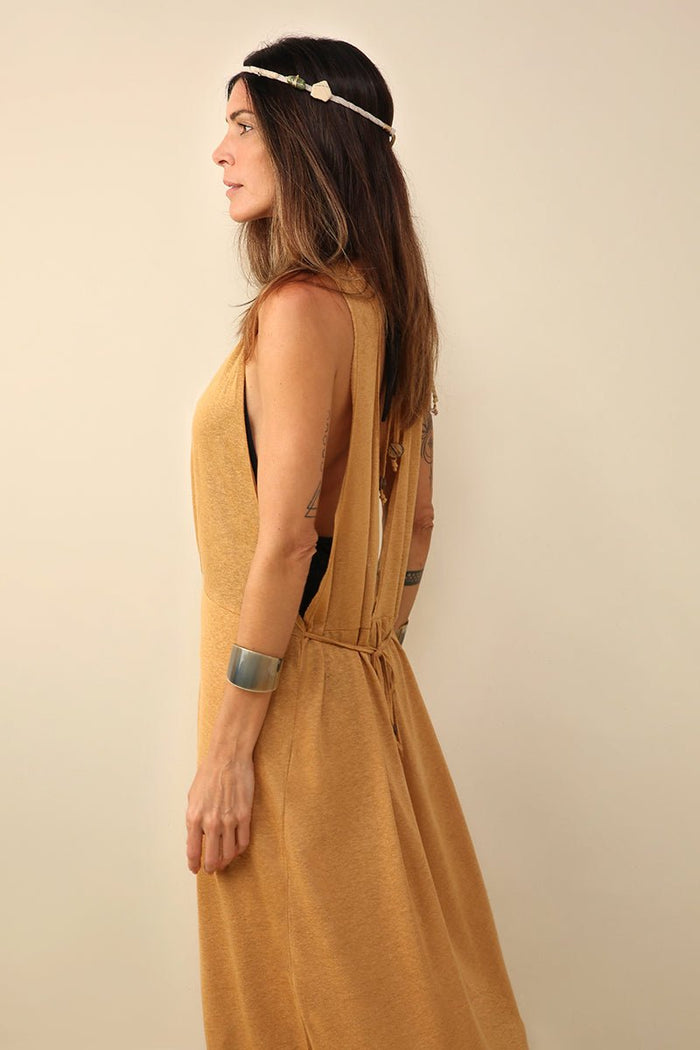 Caipora Pétalas Linen Knit Midi Dress