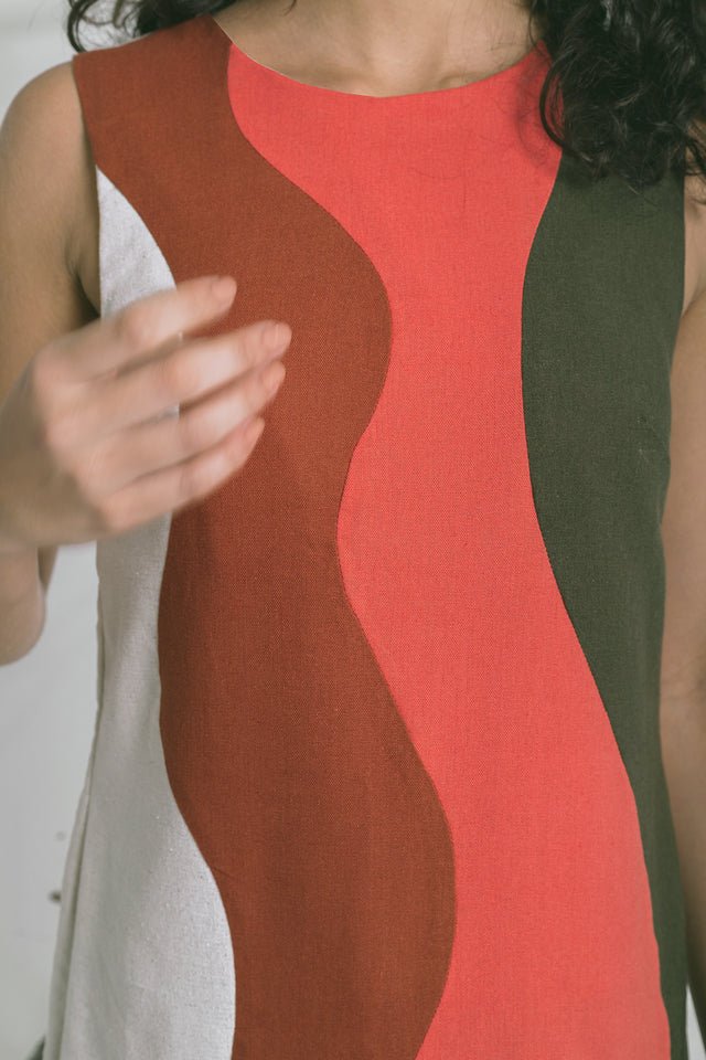 Caipora Sabiá Sleeveless Midi Linen Dress
