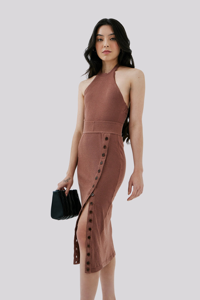 Caipora Sé Petite Cotton Body-Hugging Midi Skirt