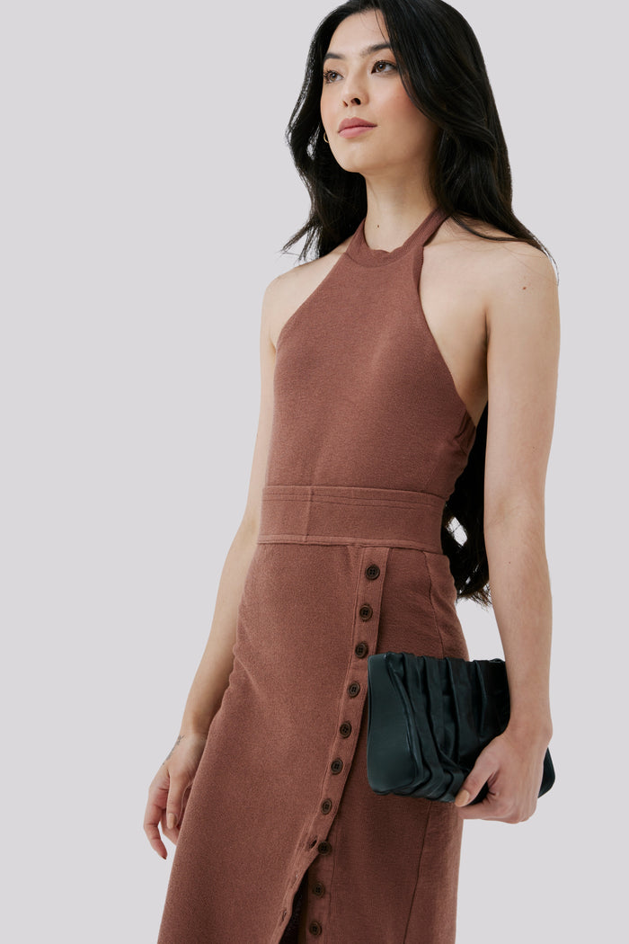 caipora Sé Petite Cotton Body-Hugging Midi Skirt