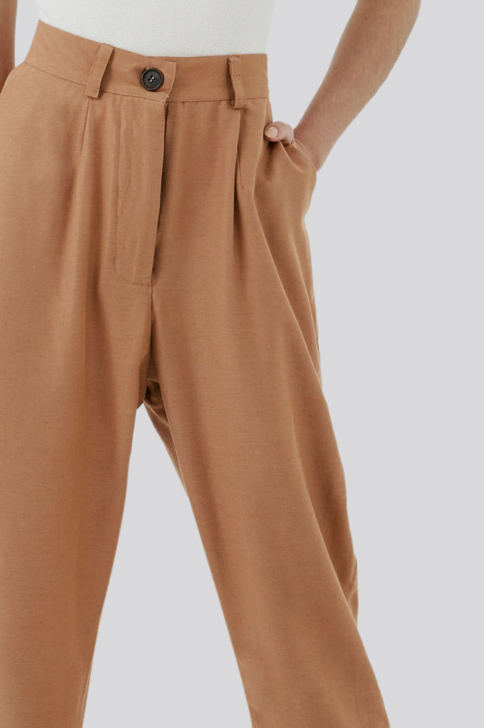 caipora Pacaembu Petite High-Waist Tailored Silk Trousers