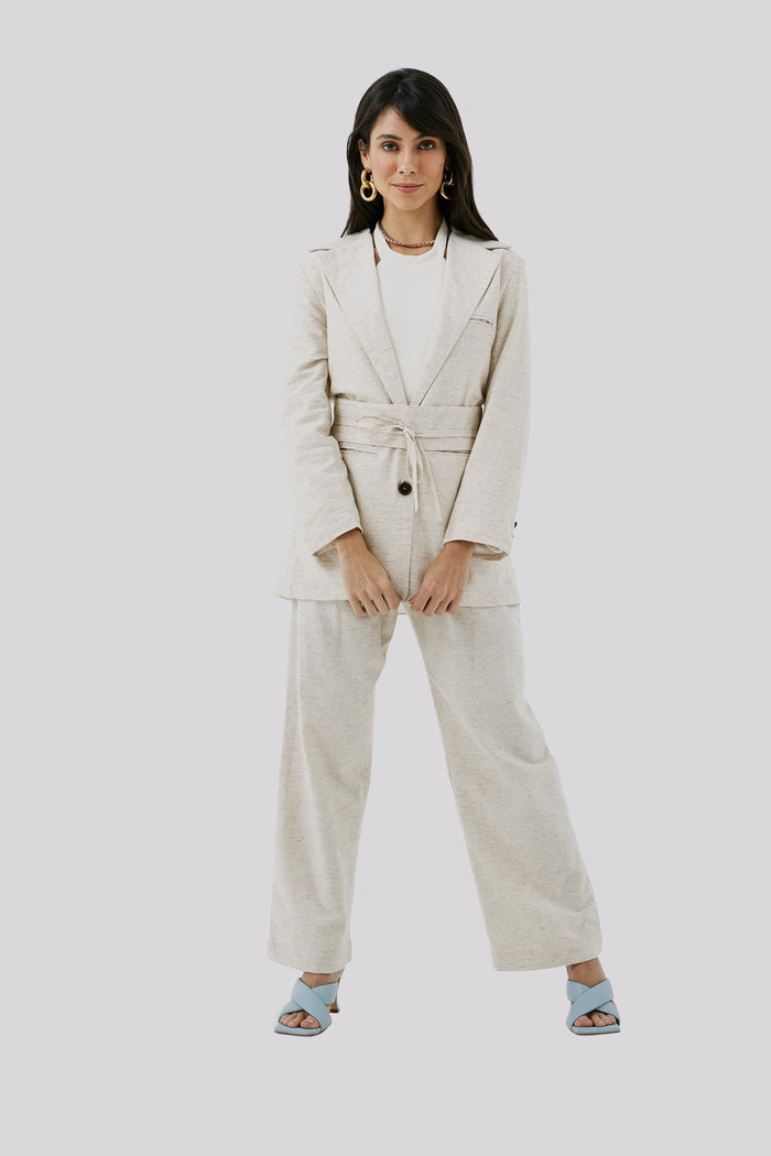 Caipora Pinheiros Petite High-Waist Wide-Leg Linen Trousers