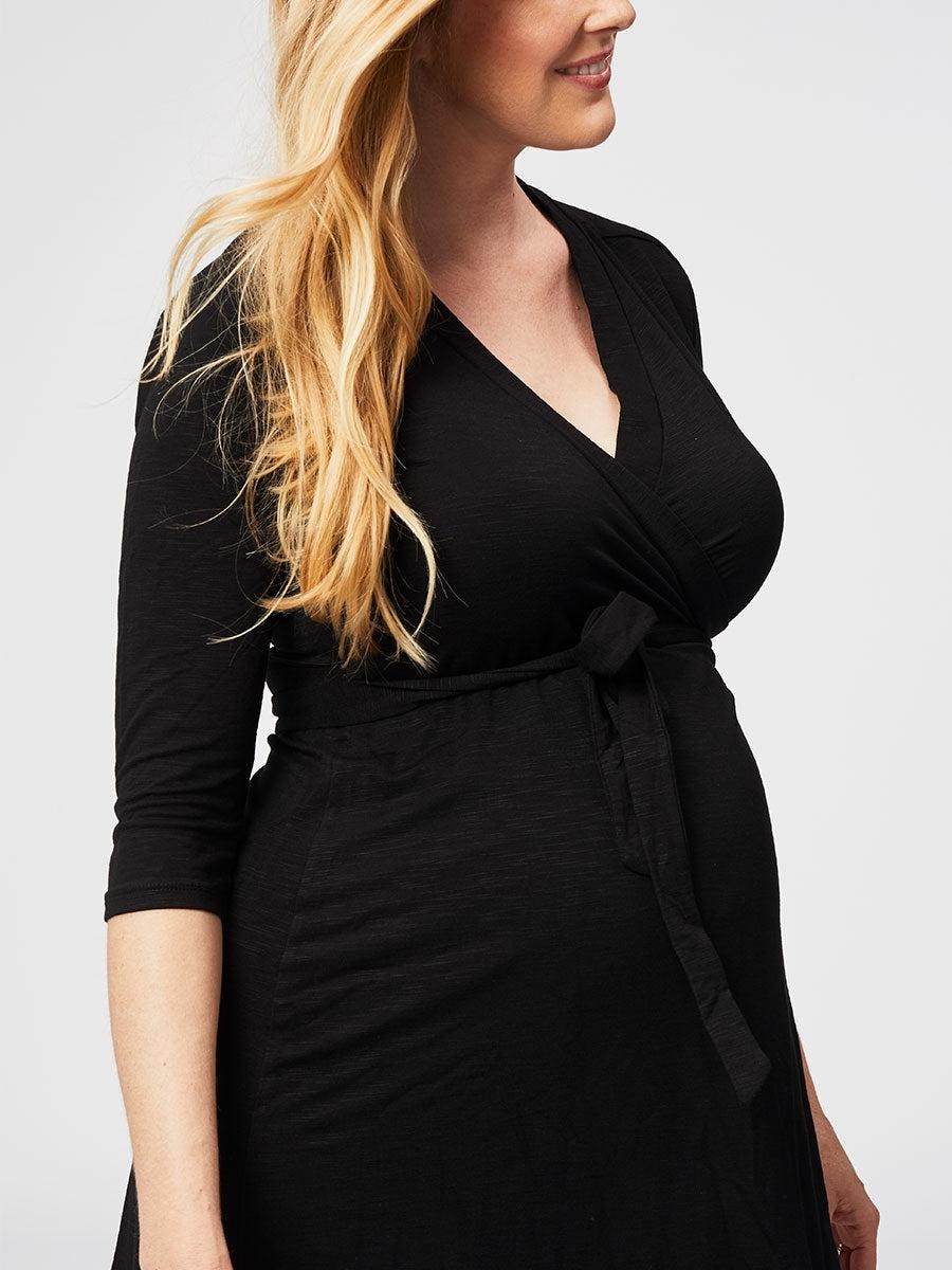 Cake Maternity Custard 3/4 Sleeve Maternity Dress