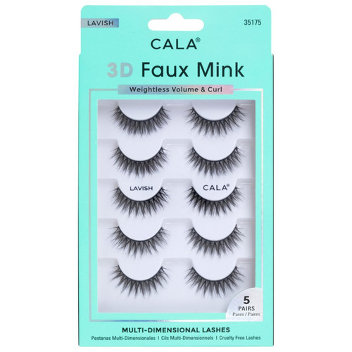 cala 3D FAUX MINK LASHES: LAVISH (5 PACK)