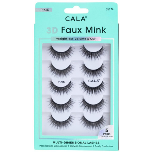 cala 3D FAUX MINK LASHES: PIXIE (5 PACK)