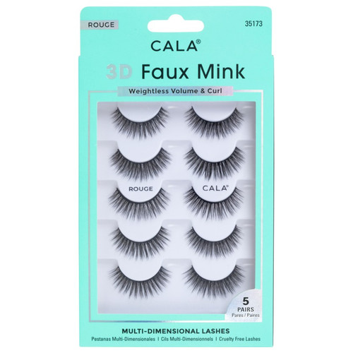 cala 3D FAUX MINK LASHES: ROUGE (5 PACK)