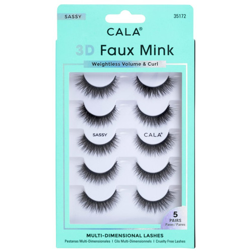 cala 3D Faux Mink Lashes: Sassy (5 Pack)