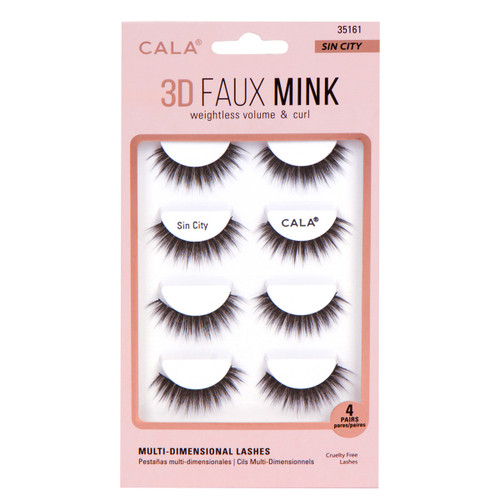cala 3D FAUX MINK LASHES: SIN CITY (4 PACK)